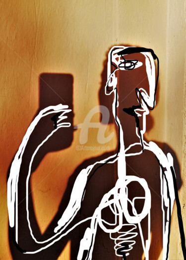 Abstract. Selfie. Arts numériques intitulée "Abstract. Selfie." par Murat Rey, Œuvre d'art originale, Peinture numérique