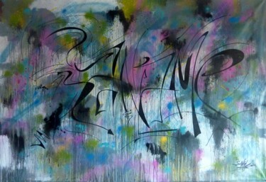 Peinture intitulée "Trace n2206" par Saname, Œuvre d'art originale, Bombe aérosol