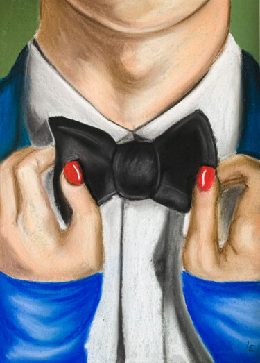 Love Couple green background Romantic painting Картина под названием "Love Couple green b…" - Elena Polak, Подлинное произведение искусства, Пастель