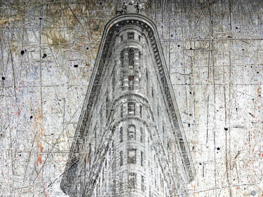 绘画 标题为“Silver Flatiron Bui…” 由Tony Rubino, 原创艺术品, 丙烯 安装在木质担架架上