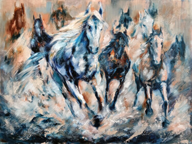Vitality Schilderij getiteld "Vitality" door Eleonora Taranova, Origineel Kunstwerk, Olie Gemonteerd op Frame voor houten brancard