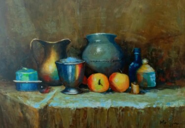 Schilderij getiteld "Ceramic bowl" door Aleks Margjini, Origineel Kunstwerk, Acryl