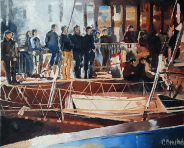 Peinture intitulée "Départ de la premiè…" par Pascal Brachet, Œuvre d'art originale, Huile