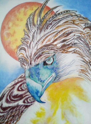 Drawing titled "Majesté" by Cassio-Galet, Original Artwork, Acrylic Mounted on Cardboard