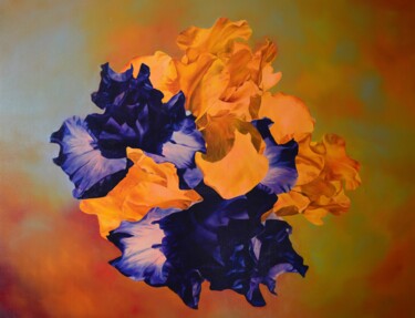 Floral contrasts Painting titled "Floral contrasts" by Istvan Cene Gal, Original Artwork, Oil