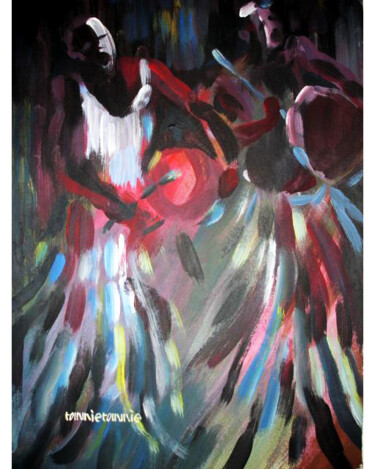Schilderij getiteld "Pounding Twin" door Tommietommie, Origineel Kunstwerk, Acryl