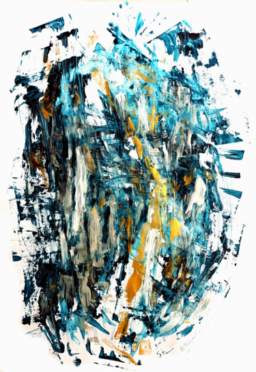 Golden sky Painting titled "Golden sky" by Saverio Filioli Uranio, Original Artwork, Acrylic