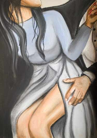 Dating night - original painting home decor gift idea Картина под названием "Dating night - orig…" - Elena Polak, Подлинное произведение искусства, Пастель