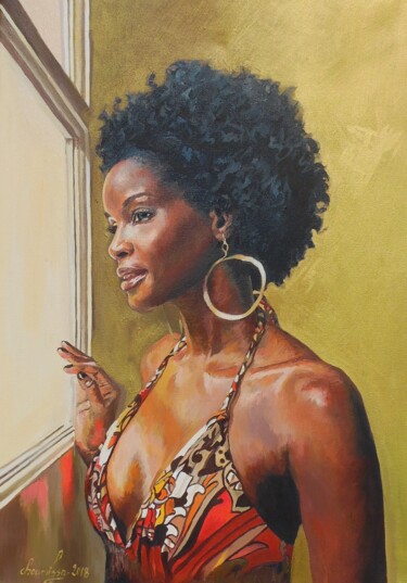 Peinture intitulée "the wait" par Choumissa Vivien, Œuvre d'art originale, Huile