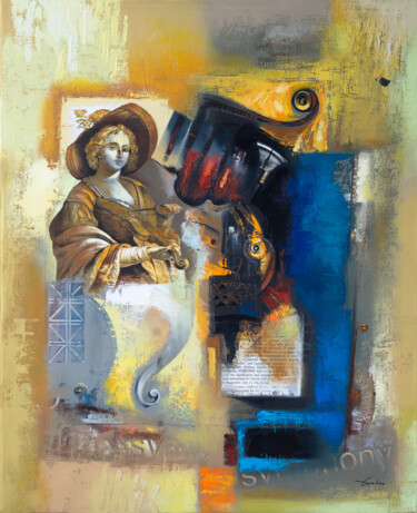 Painting titled "OPUS-III" by Ihar Kavaleu, Original Artwork, Oil Mounted on Wood Stretcher frame