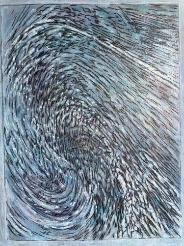 印花与版画 标题为“Błękitny wir 3” 由Danuta Elzbieta Czyzyk, 原创艺术品, 丙烯