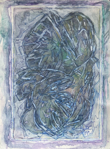 印花与版画 标题为“Smutny witraż” 由Danuta Elzbieta Czyzyk, 原创艺术品, 水彩