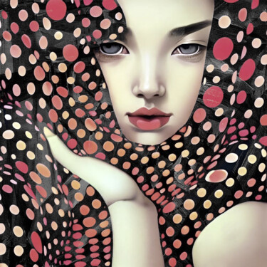 绘画 标题为“Polka Dots Fantasy2” 由Michael Cheung, 原创艺术品, 丙烯 安装在木质担架架上