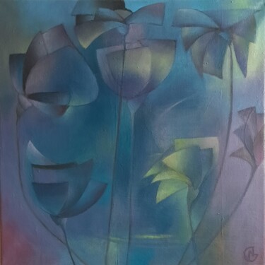 Peinture intitulée "Parfums du soir" par Nathalie Gautier, Œuvre d'art originale, Huile Monté sur Châssis en bois