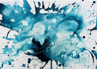 Impact blue 绘画 标题为“Impact blue” 由Saverio Filioli Uranio, 原创艺术品, 丙烯 安装在木质担架架上