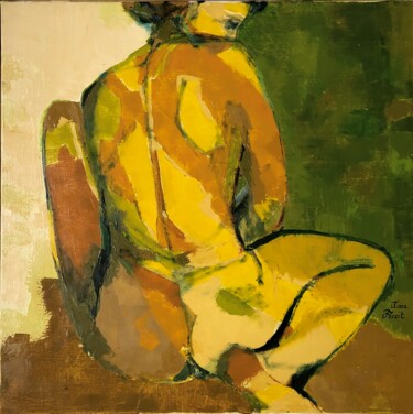 Painting titled "De dos" by Anne Fersit, Original Artwork, Oil Mounted on Wood Stretcher frame