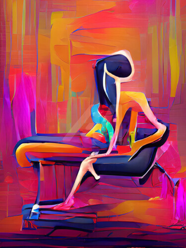 数字艺术 标题为“Mujer sentada” 由Paco Fuente, 原创艺术品, 数字油画