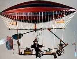 Sculpture intitulée "HELIPOLIBUS" par Serge Reynaud (Art of Flying), Œuvre d'art originale, Techniques mixtes