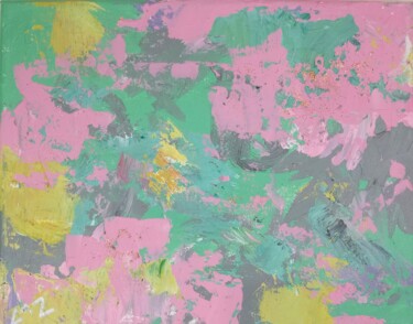 Painting titled "The Garden" by Cassie Burgan, Original Artwork, Acrylic