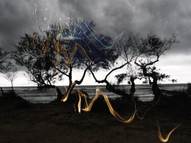 Matin brumeux sur le lac Photographie intitulée "Matin brumeux sur l…" par Claudine Ziga, Œuvre d'art originale, Light Painting