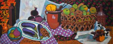 绘画 标题为“Still life with app…” 由Mykola Kozlovskyi, 原创艺术品, 油 安装在木质担架架上