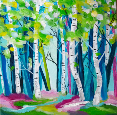 Painting titled "Little Nature - Wal…" by Barbara Dräger, Original Artwork, Acrylic Mounted on Wood Stretcher frame