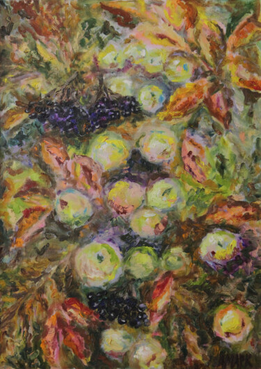 제목이 "Apples"인 미술작품 Anatassia Markovskaya로, 원작, 기름 나무 들것 프레임에 장착됨