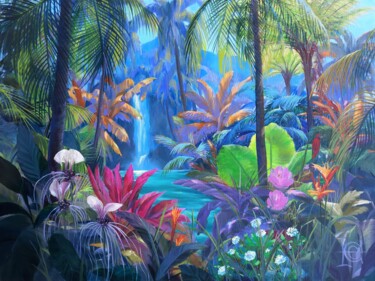 제목이 "" Tacca ""인 미술작품 Elena Cotté로, 원작, 기름 나무 들것 프레임에 장착됨