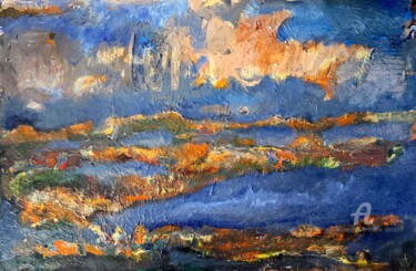Painting titled "Arkansas River" by Andrew Walaszek, Original Artwork, Oil Mounted on Wood Stretcher frame