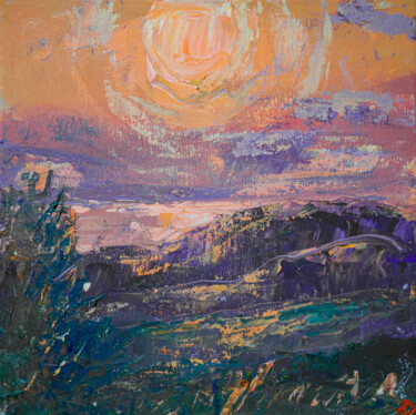 제목이 "Solstice sunset in…"인 미술작품 Dina Aseeva로, 원작, 아크릴 나무 들것 프레임에 장착됨