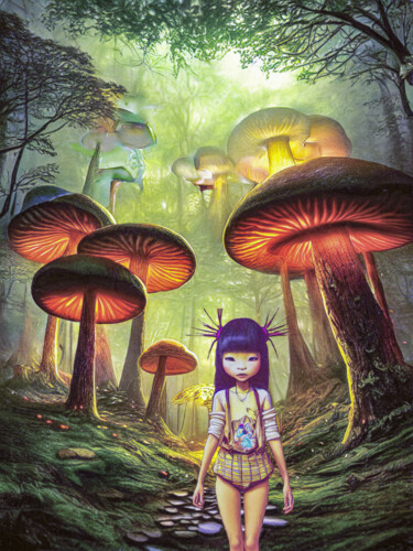 数字艺术 标题为“Where the mushrooms…” 由Rüdiger Geisler, 原创艺术品, 数字油画