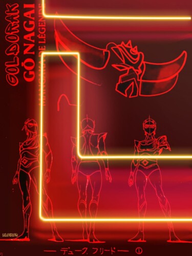 绘画 标题为“Goldorak néon” 由Dominique Kleiner, 原创艺术品, 数字油画