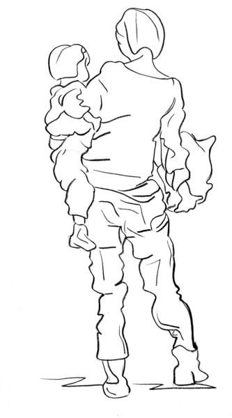 Dessin intitulée "Au dodo !" par Jean-Pierre Emond, Œuvre d'art originale, Fusain