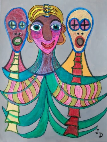 Painting titled "La Colonne des Vani…" by Jacques Desvaux (JD), Original Artwork, Acrylic