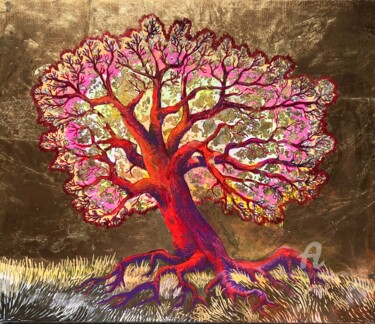 Peinture intitulée "Coup de sang" par Jacqueline Klocke, Œuvre d'art originale, Acrylique Monté sur Châssis en bois