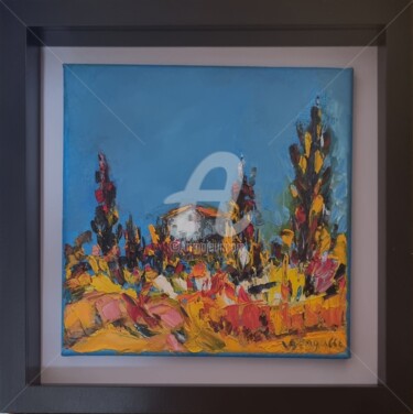 Peinture intitulée "Petite bergerie cor…" par Valerie Dragacci, Œuvre d'art originale, Huile Monté sur Châssis en bois