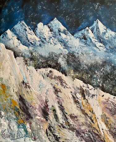 绘画 标题为“La montagne bleue” 由Francis Bocquet, 原创艺术品, 油