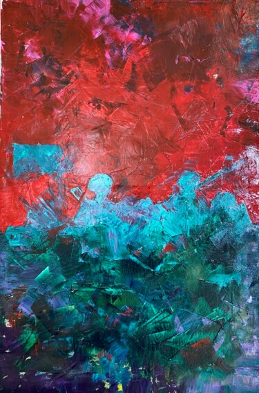Schilderij getiteld "They were fighting…" door Anna Evtushenko, Origineel Kunstwerk, Olie
