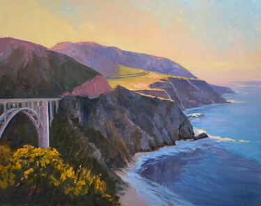 제목이 "Big Sur Sunrise Fan…"인 미술작품 Tatyana Fogarty로, 원작, 기름