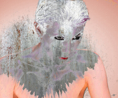 绘画 标题为“Silver Woman 11” 由Tony Rubino, 原创艺术品, 丙烯 安装在木质担架架上