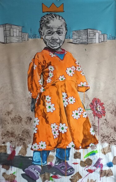 绘画 标题为“"Her comfort"” 由Clement Mohale, 原创艺术品, 丙烯