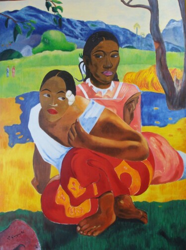 NAFEA IPPO IPPO Peinture intitulée "NAFEA IPPO IPPO" par Bertrand Delogne, Œuvre d'art originale, Huile Monté sur Châssis en bois