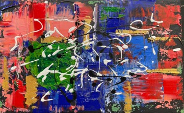 Painting titled "Tourbillon amoureux" by J-Ph Verselin, Original Artwork, Oil Mounted on Wood Stretcher frame