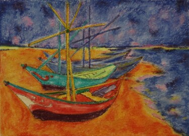 제목이 "Coast"인 그림 Oxana Kondratenko로, 원작, 파스텔