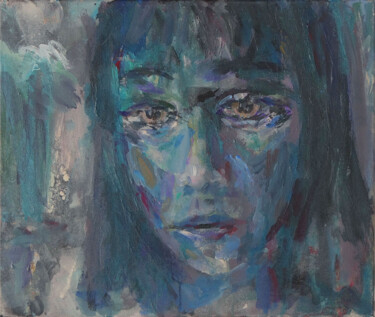 Schilderij getiteld "雪女 (Femme des neige…" door Blinov Igor, Origineel Kunstwerk, Acryl Gemonteerd op Frame voor houten bran…