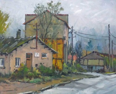 Painting titled "Friches industriell…" by Christian Arnould, Original Artwork, Oil
