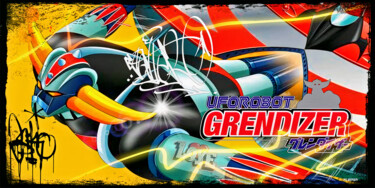 绘画 标题为“Grendizer Autolargue” 由Dominique Kleiner, 原创艺术品, 数字油画