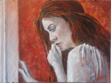 Peinture intitulée "A la fenêtre" par Letailleur-H, Œuvre d'art originale, Acrylique Monté sur Châssis en bois