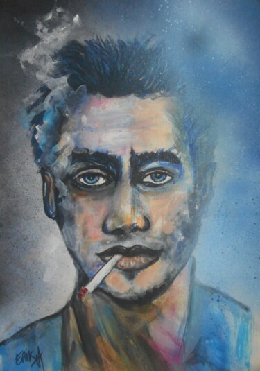 Peinture intitulée "smoker2" par Erik Hils, Œuvre d'art originale, Acrylique