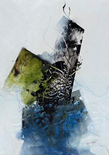 Painting titled "Free letters 14" by Abdelkader Kamal, Original Artwork, Acrylic